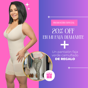 PROMOCIÓN ESPECIAL: Faja diamante 20% OFF + Pantalón faja verde militar GRATIS