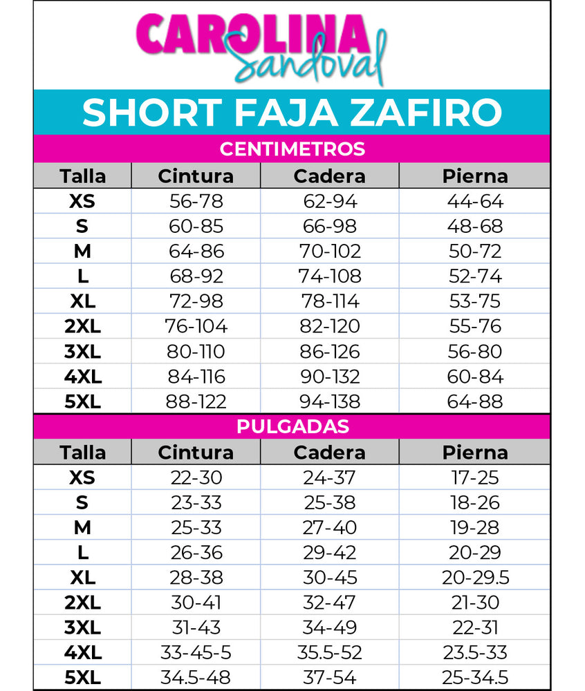Short Faja Zafiro by Carolina Sandoval La Reina de la Faja